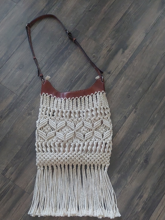 Isabel Marant Handbags - Isabel MARANT Boho Macramé Fringe Shoulder Bag in Cream and Brown